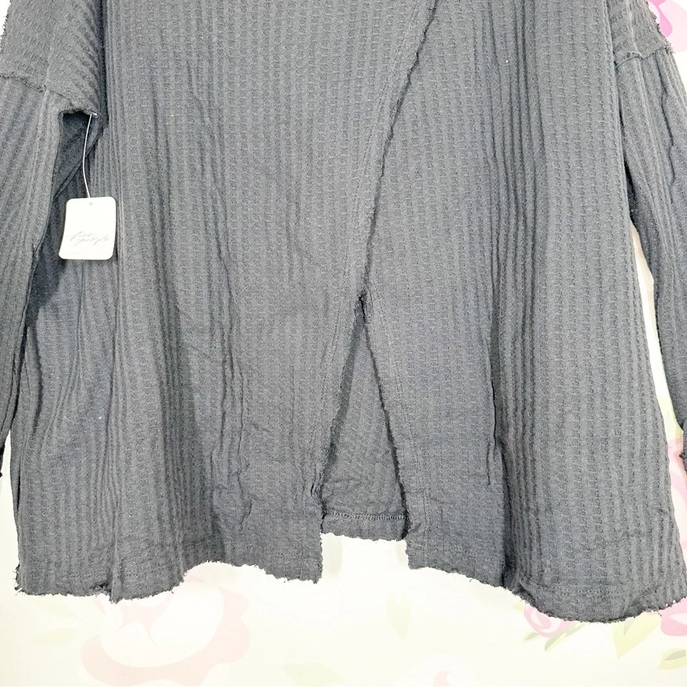 NEW Free People Juicy Thermal Black Long Sleeve Top S - Picture 9 of 12